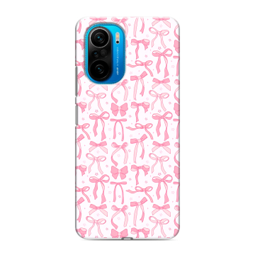 Силиконовый чехол на Xiaomi Poco F3 с принтом Розовые бантики