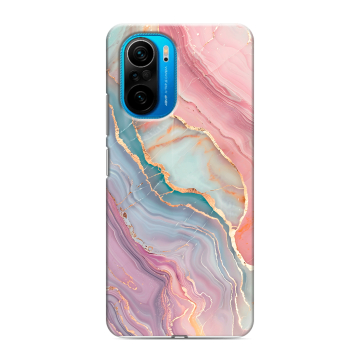 Силиконовый чехол на Xiaomi Poco F3 с принтом розовый мрамор Силиконовый чехол на Xiaomi Poco F3 с принтом розовый мрамор