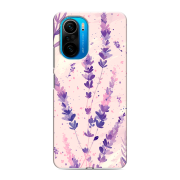 Силиконовый чехол на Xiaomi Poco F3 с принтом цветы лаванда Силиконовый чехол на Xiaomi Poco F3 с принтом цветы лаванда
