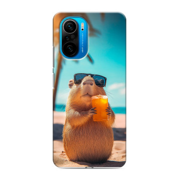 Силиконовый чехол на Xiaomi Poco F3 с принтом Капибара Силиконовый чехол на Xiaomi Poco F3 с принтом Капибара