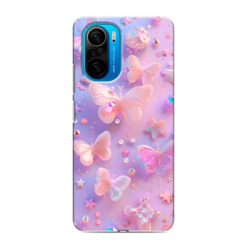 Силиконовый чехол на Xiaomi Poco F3 с принтом Бабочки Силиконовый чехол на Xiaomi Poco F3 с принтом Бабочки