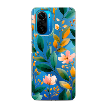 Силиконовый чехол на Xiaomi Poco F3 с принтом Цветы паттерн Силиконовый чехол на Xiaomi Poco F3 с принтом Цветы паттерн