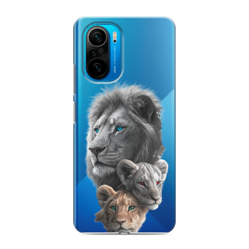 Силиконовый чехол на Xiaomi Poco F3 с принтом Львы Силиконовый чехол на Xiaomi Poco F3 с принтом Львы