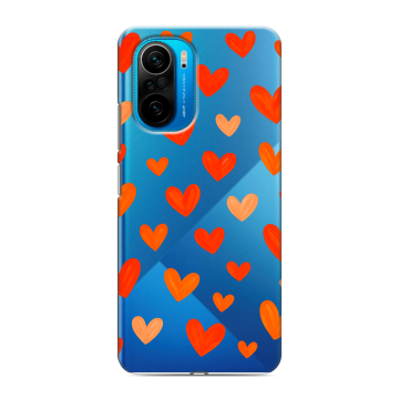 Силиконовый чехол на Xiaomi Poco F3 с принтом Сердечки Силиконовый чехол на Xiaomi Poco F3 с принтом Сердечки