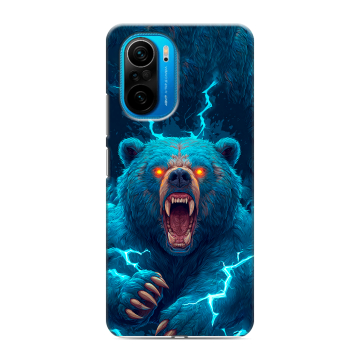 Силиконовый чехол на Xiaomi Poco F3 с принтом Медведь Силиконовый чехол на Xiaomi Poco F3 с принтом Медведь