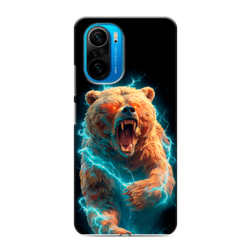 Силиконовый чехол на Xiaomi Poco F3 с принтом Медведь Силиконовый чехол на Xiaomi Poco F3 с принтом Медведь