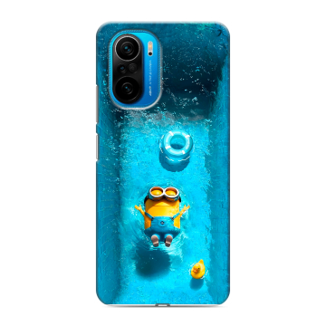 Силиконовый чехол на Xiaomi Poco F3 с принтом Миньоны