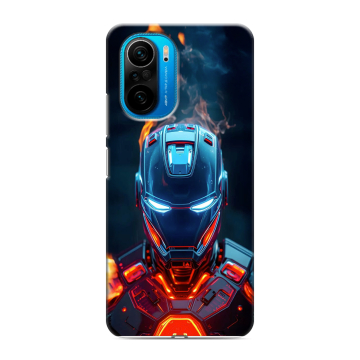Силиконовый чехол на Xiaomi Poco F3 с принтом IronMan Железный человек