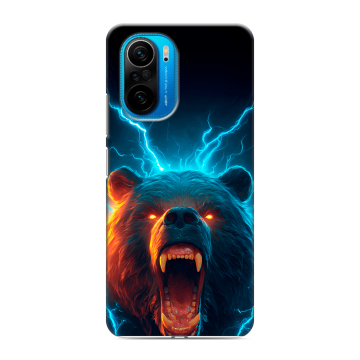 Силиконовый чехол на Xiaomi Poco F3 с принтом Медведь Силиконовый чехол на Xiaomi Poco F3 с принтом Медведь
