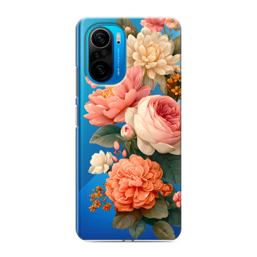 Силиконовый чехол на Xiaomi Poco F3 с принтом цветы Силиконовый чехол на Xiaomi Poco F3 с принтом цветы