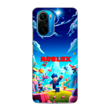 Силиконовый чехол на Xiaomi Poco F3 с принтом Roblox Роблокс