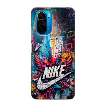Силиконовый чехол на Xiaomi Poco F3 с принтом Nike Найк