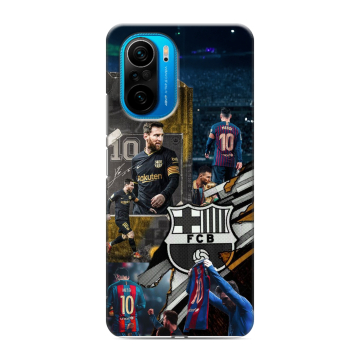 Силиконовый чехол на Xiaomi Poco F3 с принтом Messi Barcelona