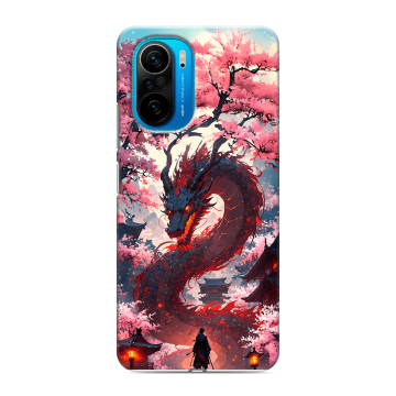 Силиконовый чехол на Xiaomi Poco F3 с принтом Дракон Японский Силиконовый чехол на Xiaomi Poco F3 с принтом Дракон Японский
