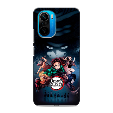 Силиконовый чехол на Xiaomi Poco F3 с принтом Demon Slayer Клинок рассекающий демонов
