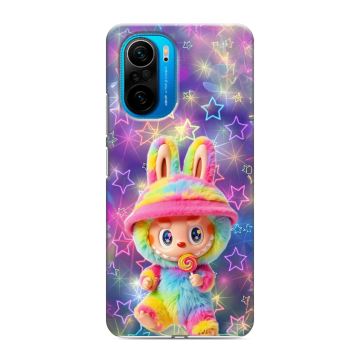Силиконовый чехол на Xiaomi Poco F3 с принтом Labubu Лабубу