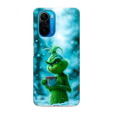 Силиконовый чехол на Xiaomi Poco F3 с принтом Новый год гринч Силиконовый чехол на Xiaomi Poco F3 с принтом Новый год гринч
