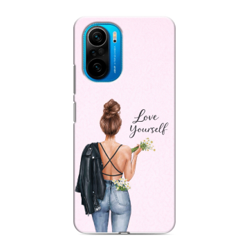 Силиконовый чехол на Xiaomi Poco F3 с принтом женский