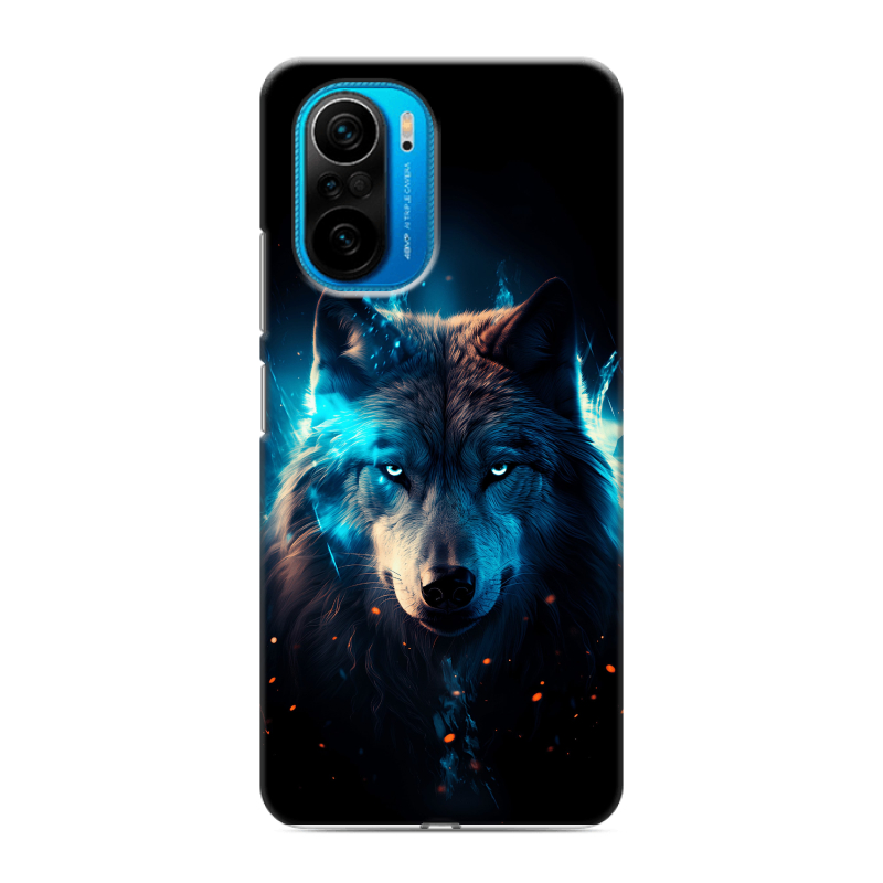 Силиконовый чехол на Xiaomi Poco F3 с принтом Волк ночной Силиконовый чехол на Xiaomi Poco F3 с принтом Волк ночной