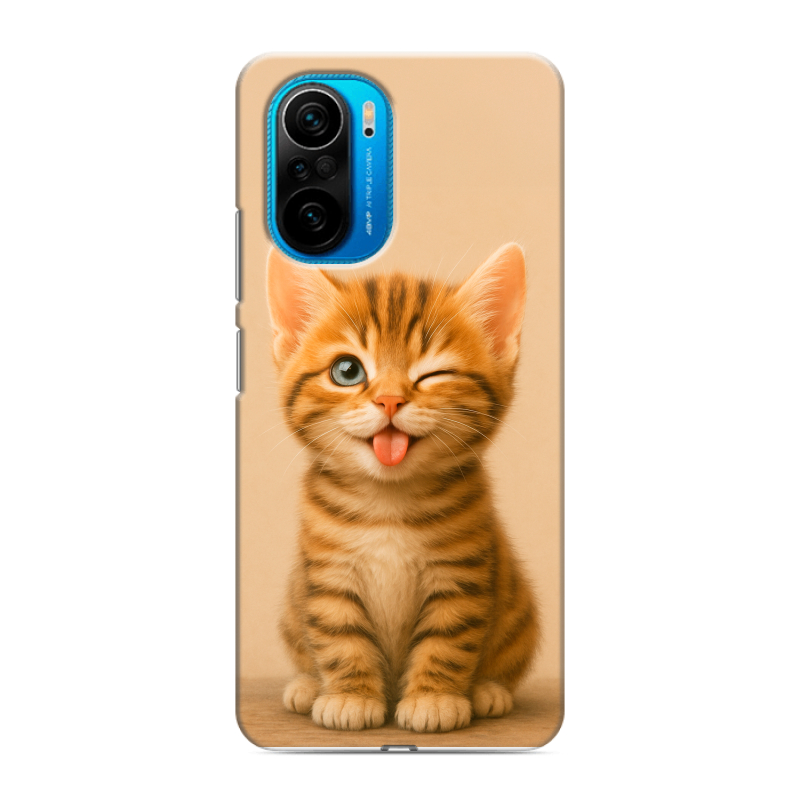 Силиконовый чехол на Xiaomi Poco F3 с принтом котенок Силиконовый чехол на Xiaomi Poco F3 с принтом котенок