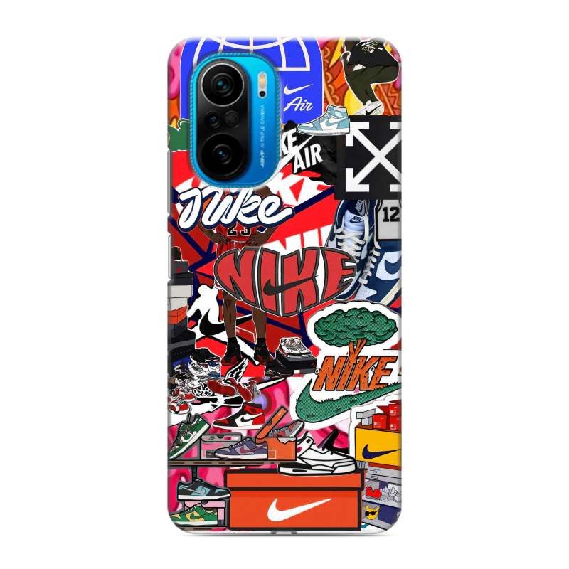 Силиконовый чехол на Xiaomi Poco F3 с принтом Найк Nike яркий Силиконовый чехол на Xiaomi Poco F3 с принтом Найк Nike яркий