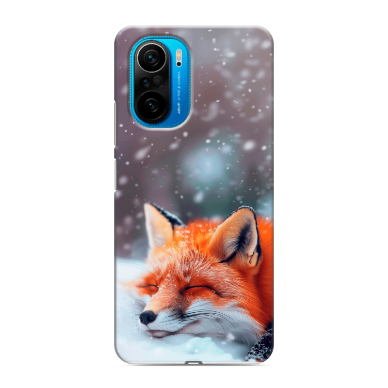 Силиконовый чехол на Xiaomi Poco F3 с принтом лиса Силиконовый чехол на Xiaomi Poco F3 с принтом лиса
