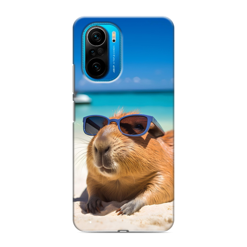Силиконовый чехол на Xiaomi Poco F3 с принтом Капибара Силиконовый чехол на Xiaomi Poco F3 с принтом Капибара