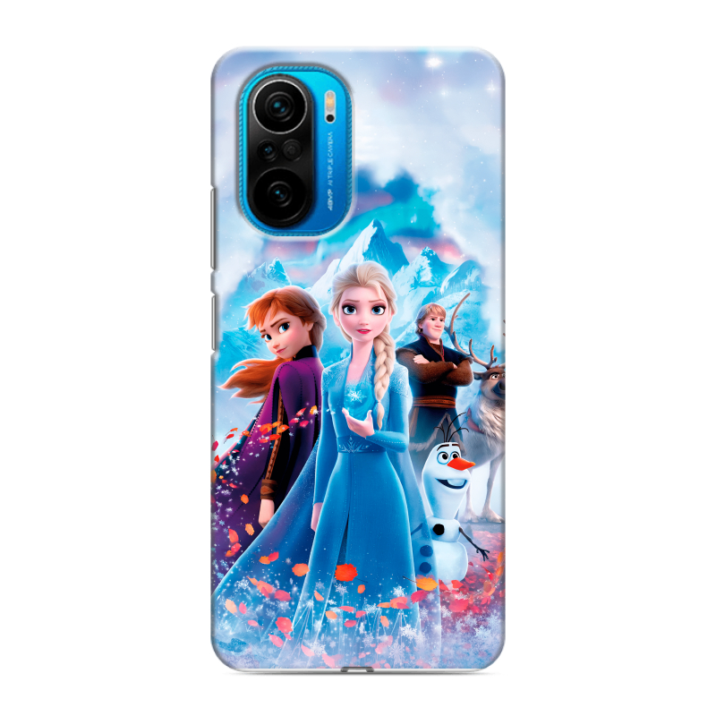 Силиконовый противоударный чехол на Xiaomi Poco F3 с принтом Холодное сердце Frozen Силиконовый противоударный чехол на Xiaomi Poco F3 с принтом Холодное сердце Frozen