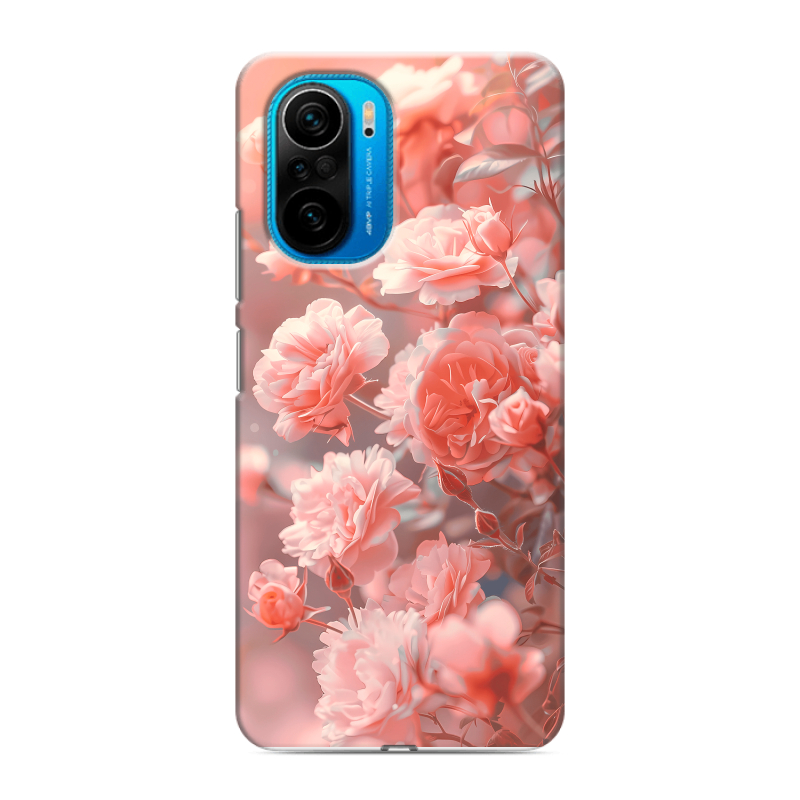 Силиконовый противоударный чехол на Xiaomi Poco F3 с принтом Розы цветы Силиконовый противоударный чехол на Xiaomi Poco F3 с принтом Розы цветы