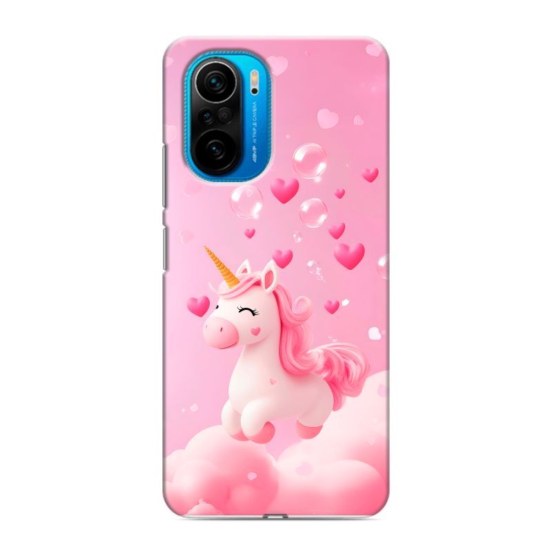 Силиконовый противоударный чехол на Xiaomi Poco F3 с принтом Единорог Силиконовый противоударный чехол на Xiaomi Poco F3 с принтом Единорог