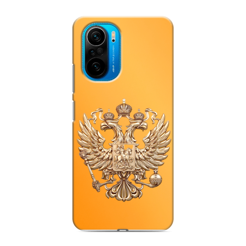 Силиконовый чехол на Xiaomi Poco F3 с принтом Герб Флаг России Силиконовый чехол на Xiaomi Poco F3 с принтом Герб Флаг России