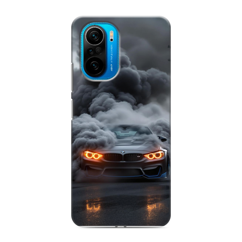 Силиконовый противоударный чехол на Xiaomi Poco F3 с принтом BMW БМВ Силиконовый противоударный чехол на Xiaomi Poco F3 с принтом BMW БМВ