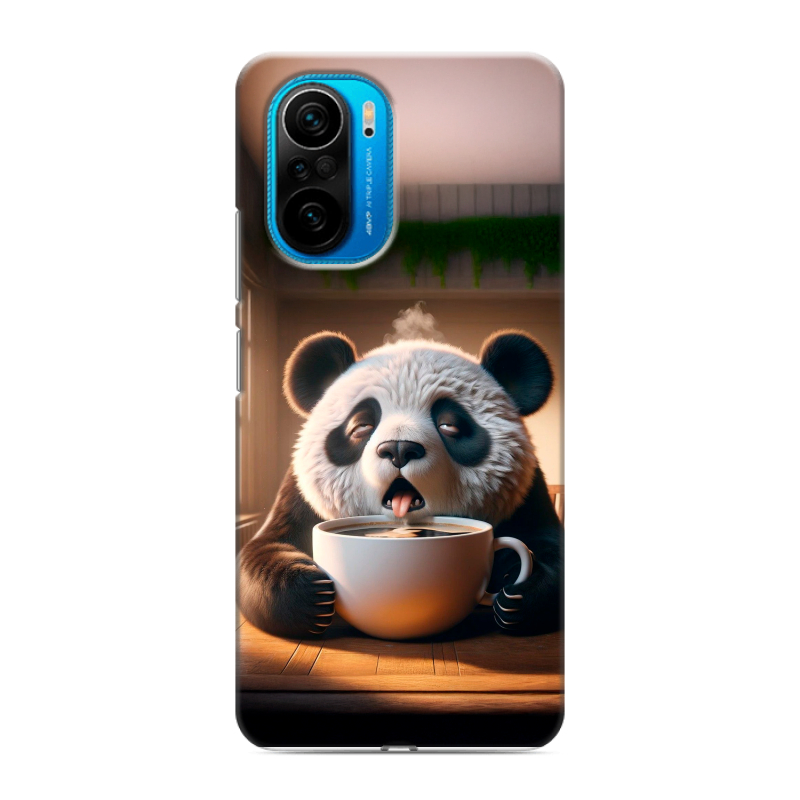 Силиконовый чехол на Xiaomi Poco F3 с принтом смешная панда Силиконовый чехол на Xiaomi Poco F3 с принтом смешная панда