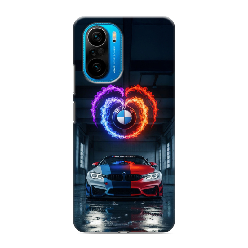 Силиконовый противоударный чехол на Xiaomi Poco F3 с принтом BMW БМВ Силиконовый противоударный чехол на Xiaomi Poco F3 с принтом BMW БМВ
