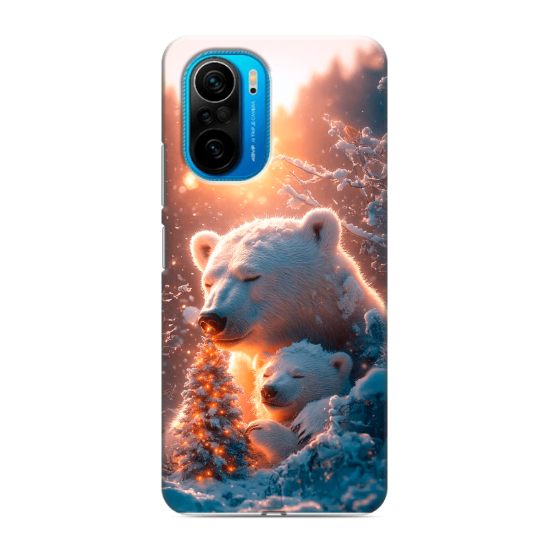 Силиконовый противоударный чехол на Xiaomi Poco F3 с принтом Новый год Силиконовый противоударный чехол на Xiaomi Poco F3 с принтом Новый год