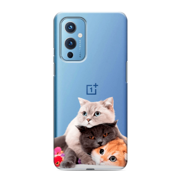 Силиконовый чехол на OnePlus 9 с принтом Кошки Силиконовый чехол на OnePlus 9 с принтом Кошки