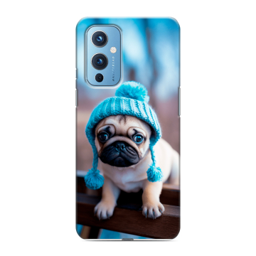 Силиконовый чехол на OnePlus 9 с принтом Мопс в шапке Силиконовый чехол на OnePlus 9 с принтом Мопс в шапке