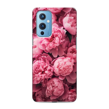 Силиконовый чехол на OnePlus 9 с принтом цветы пионы