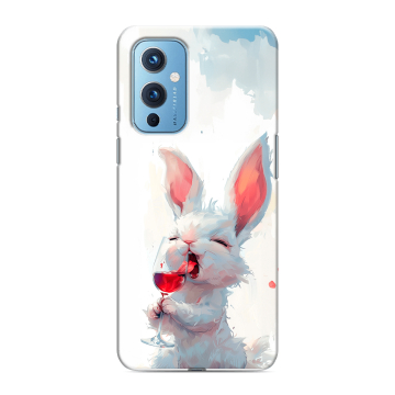Силиконовый чехол на OnePlus 9 с принтом кролик зайчик