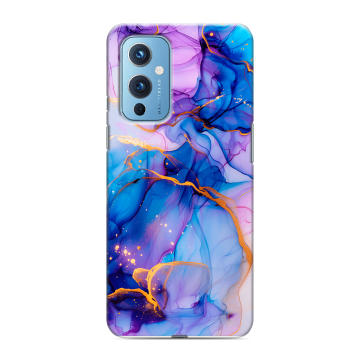 Силиконовый чехол на OnePlus 9 с принтом синий мрамор Силиконовый чехол на OnePlus 9 с принтом синий мрамор