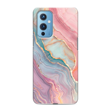 Силиконовый чехол на OnePlus 9 с принтом розовый мрамор Силиконовый чехол на OnePlus 9 с принтом розовый мрамор