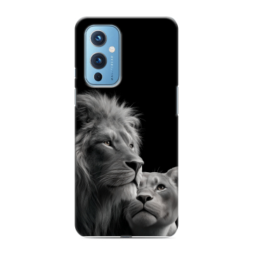 Силиконовый чехол на OnePlus 9 с принтом Лев кошки