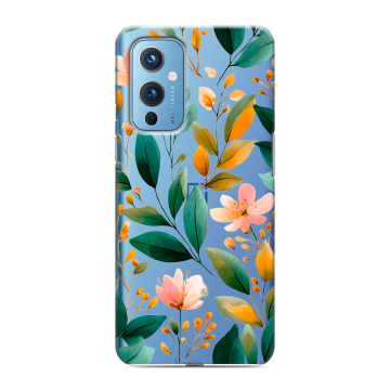 Силиконовый чехол на OnePlus 9 с принтом Цветы паттерн