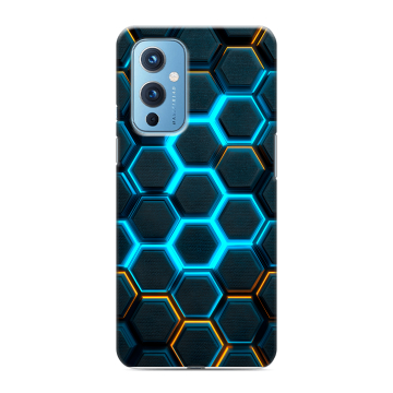 Силиконовый чехол на OnePlus 9 с принтом Неоновые соты