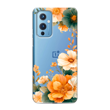 Силиконовый чехол на OnePlus 9 с принтом Цветы принт