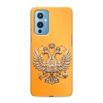 Силиконовый чехол на OnePlus 9 с принтом Герб Флаг России