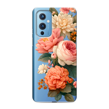 Силиконовый чехол на OnePlus 9 с принтом цветы