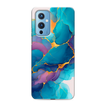 Силиконовый чехол на OnePlus 9 с принтом Мрамор блестки