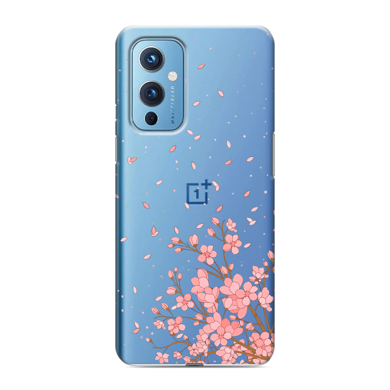 Силиконовый противоударный чехол на OnePlus 9 с принтом Ветка сакуры Силиконовый противоударный чехол на OnePlus 9 с принтом Ветка сакуры