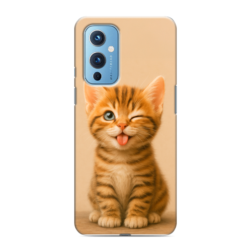 Пластиковый чехол на OnePlus 9 с принтом котенок Пластиковый чехол на OnePlus 9 с принтом котенок